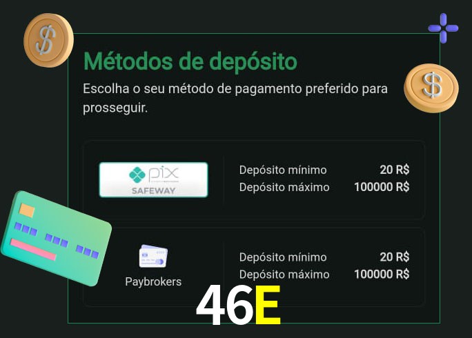 O cassino 46E oferece uma grande variedade de métodos de pagamento